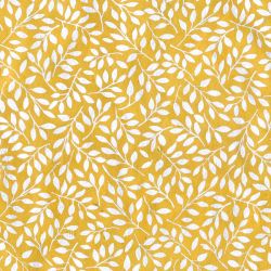 Feuillage blanc sur fond jaune 50x75cm