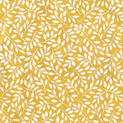 Feuillage blanc sur fond jaune 50x75cm