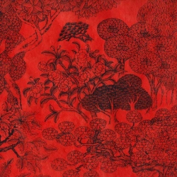Virginie Kongpo rouge sur lokta naturel 50x75cm