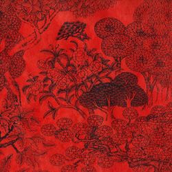 Virginie Kongpo rouge sur lokta naturel 50x75cm