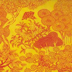 Virginie Kongpo jaune sur lokta l 50x75cm
