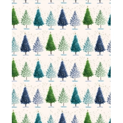 Papier italien 85g 50x70cm Sapins bleu vert