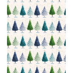 Papier italien 85g 50x70cm Sapins bleu vert