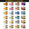 Coffret de 24 godets de peinture aquarelle japonaise Gansai Tambi -sélection Métalliques