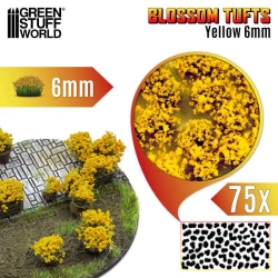 TOUFFES DE FLEURS - 6MM - AUTO-ADHÉSIF - FLEURS JAUNES