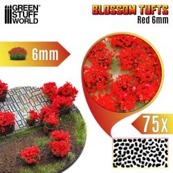 TOUFFES DE FLEURS - 6MM - AUTO-ADHÉSIF - FLEURS ROUGES
