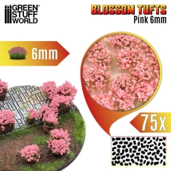 TOUFFES DE FLEURS - 6MM - AUTO-ADHÉSIF - ROSE