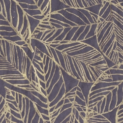 Feuilles imprimées Or sur fond bleu vintage