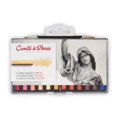 Coffret de 12 Carrés portrait - Conté