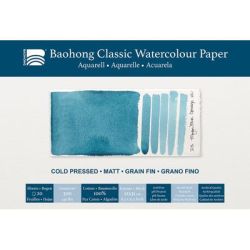 Bloc de 20 feuilles Aquarelle 300g/m² Baohong classic watercolour paper - Baohong