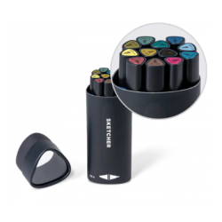 Coffret Marker set N°3 de 12 feutres Sketcher - Molotow