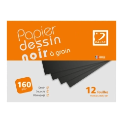 Pochette de papier couleurs noir 160g/m² - Dalbe