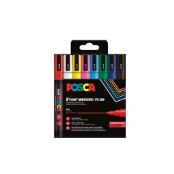 Set 8 marqueurs Posca PC3M assortis