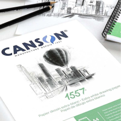 PROMO - Bloc encollé Canson 1557 Dessin 180g A3
