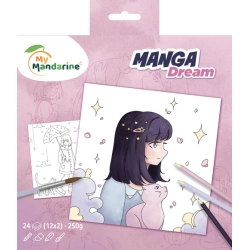 Carnet coloriage Manga 24 feuilles - 20 x 20 cm - 250g/m² - Clairefontaine