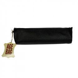 Trousse noir en cuir Age Bag, dimension 21 x 6 cm