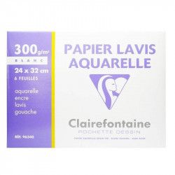 Pochette Lavis Aquarelle 6F 300g 24x32 