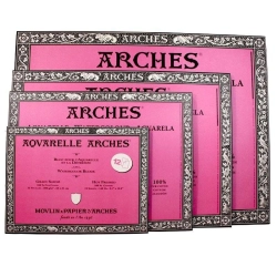 Papier aquarelle grain satiné Arches 300g collé 4 cotés