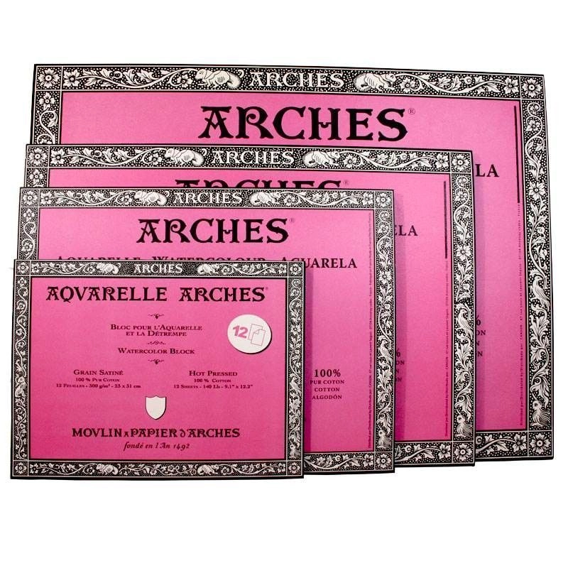 Arches Bloc aquarelle - feuilles 100% coton - collé 4 côtés