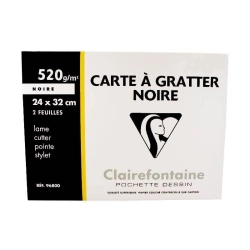 Carte à gratter noire Clairefontaine 520g 24 x 32 cm