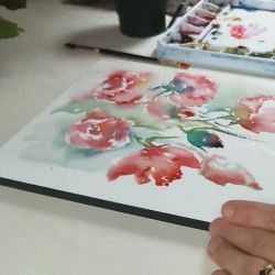 Les fleurs à l'aquarelle