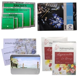 Papiers pour l'aquarelle et feuilles aquarellables