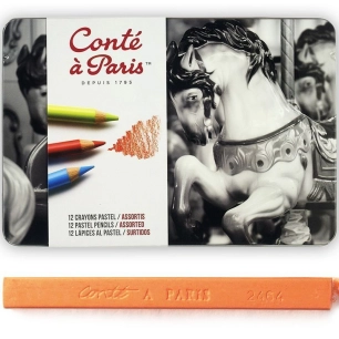 Carrés et crayons pastels Conté