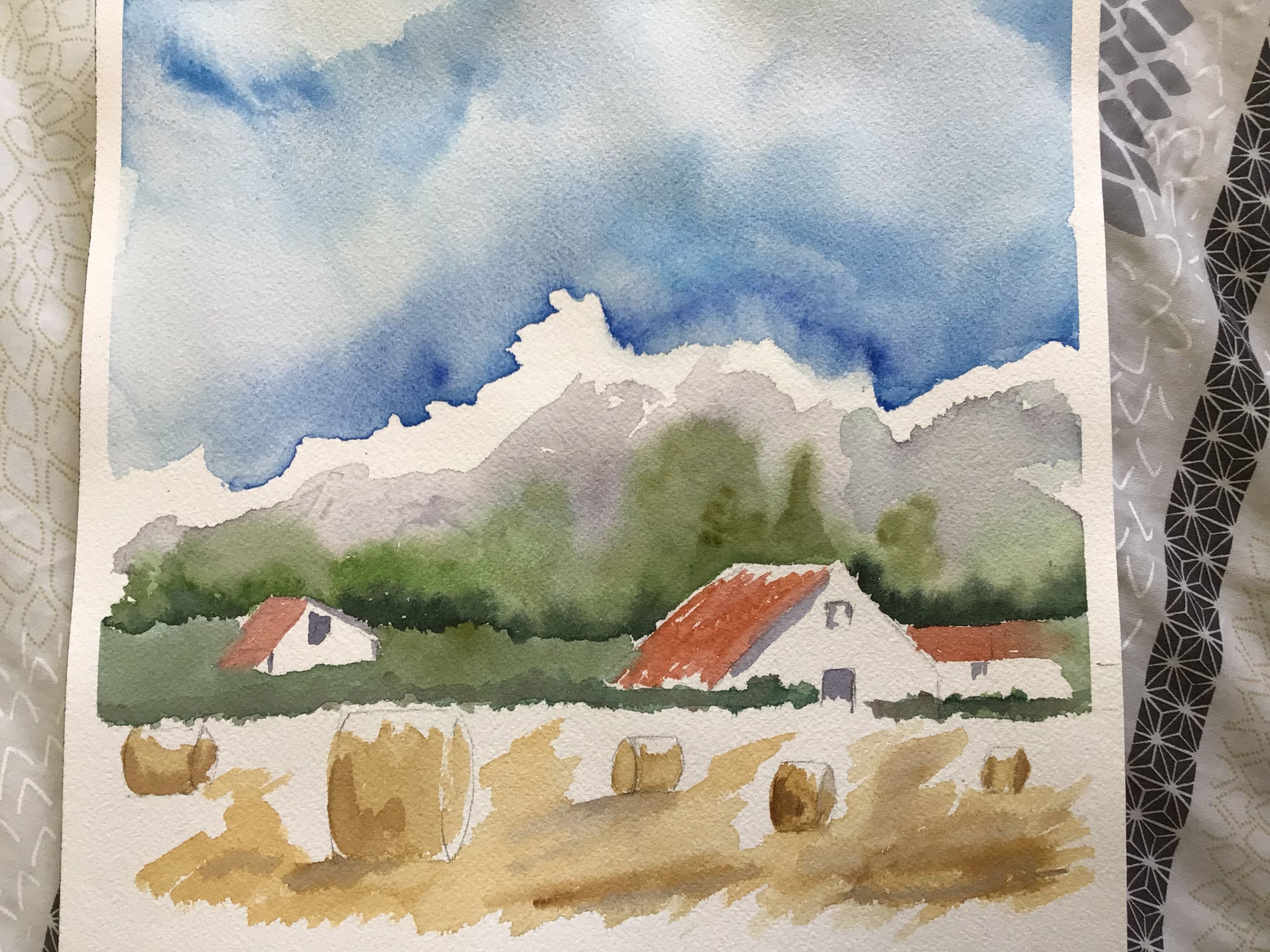 Des Ciels changeants à l'Aquarelle : l'été ! de Marie-line le 04 avril 2021