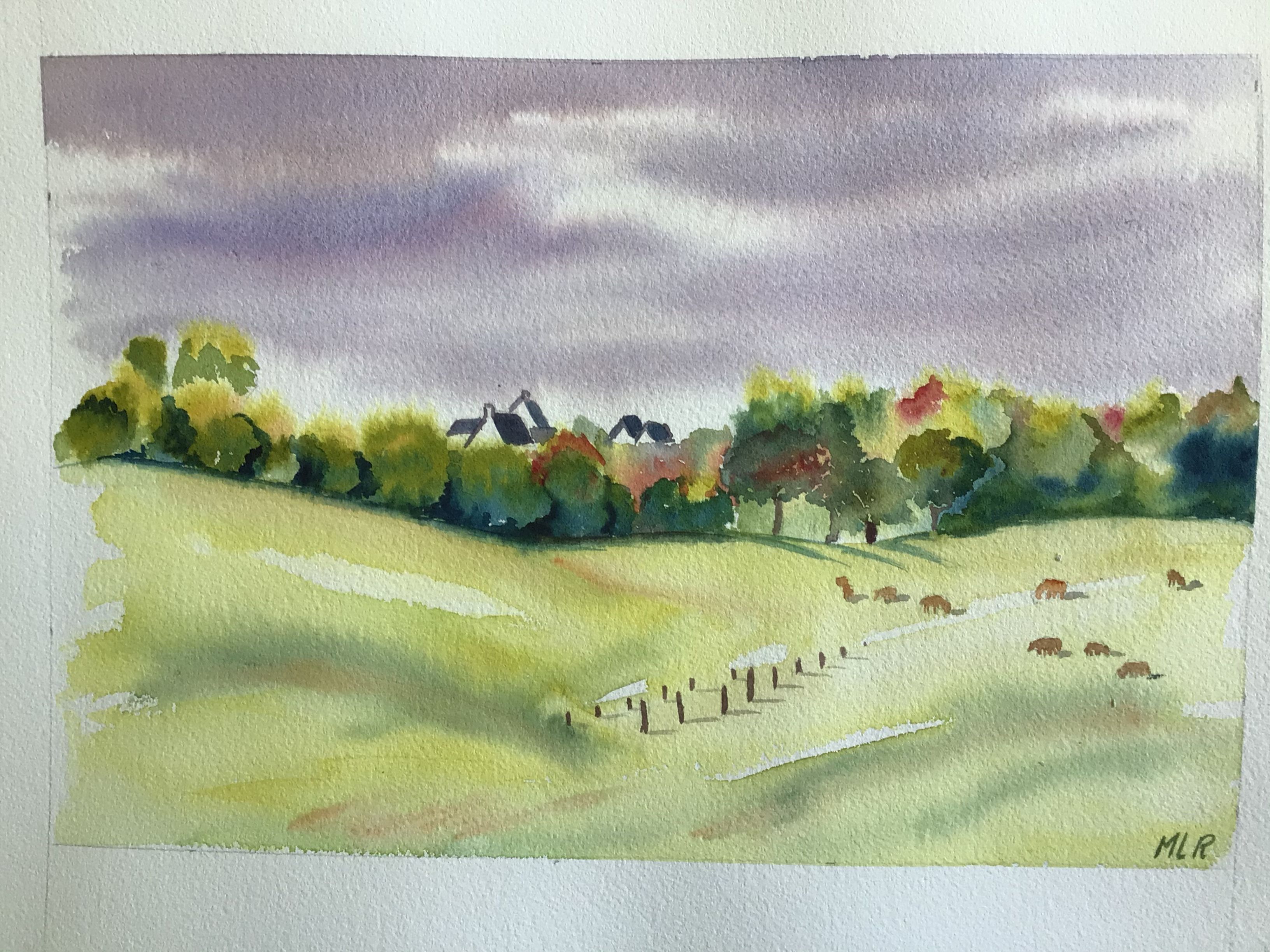 Suggérer la végétation à l'aquarelle de Marie-line le 04 avril 2021