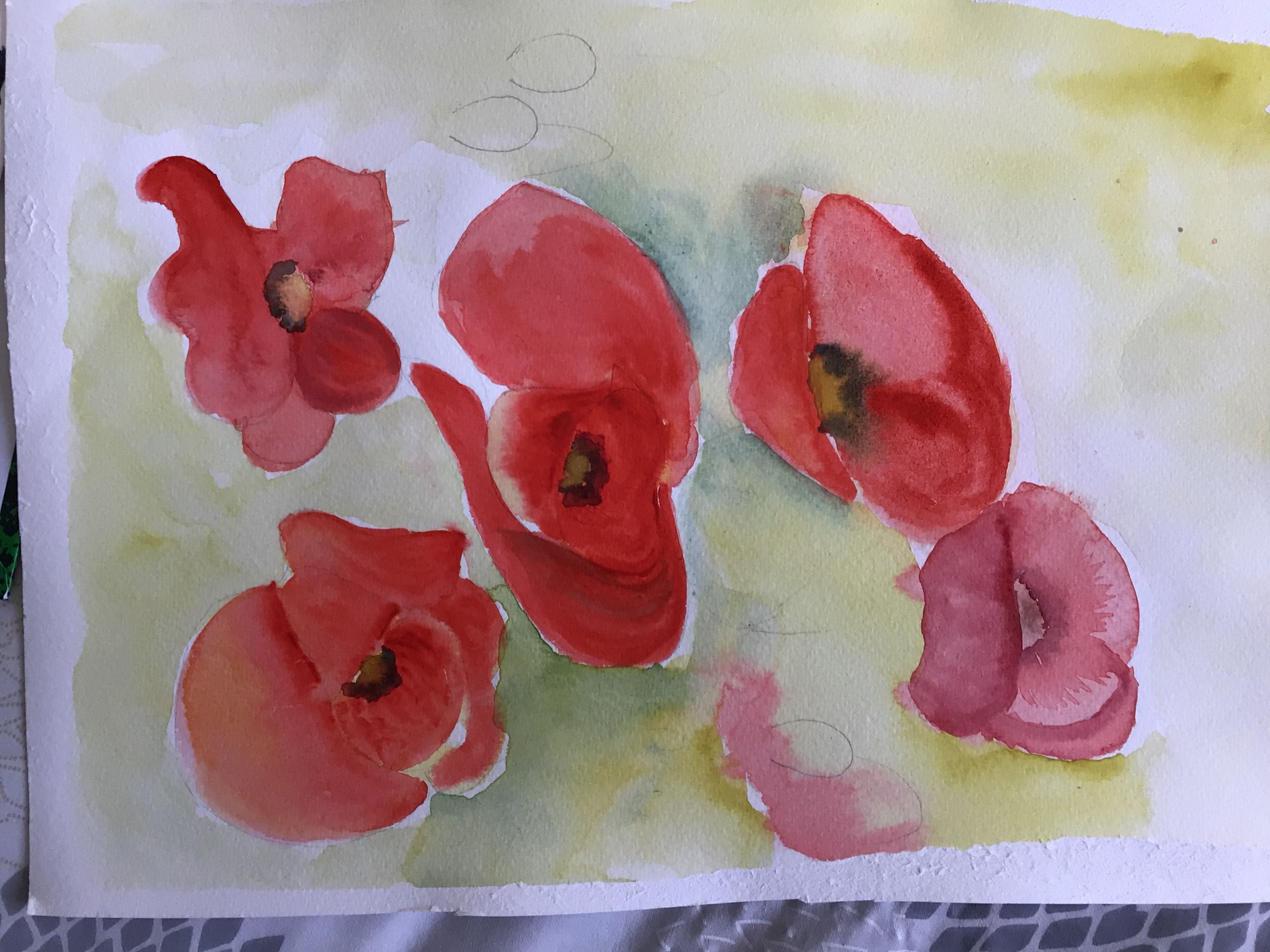 Peindre un coquelicot à l'aquarelle de Marie-line le 04 avril 2021