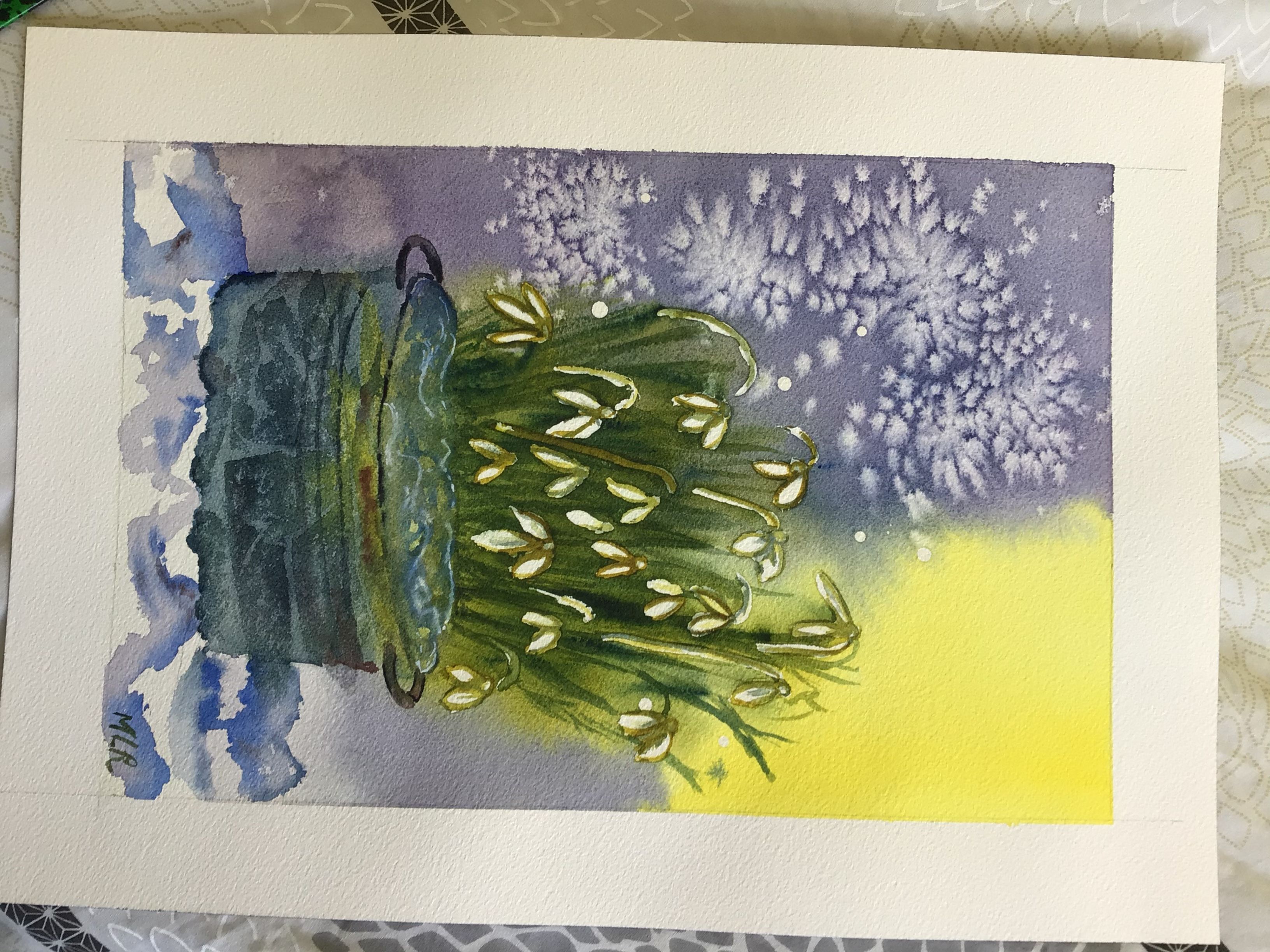 Un bouquet de roses à l'Aquarelle de Marie-line le 04 avril 2021