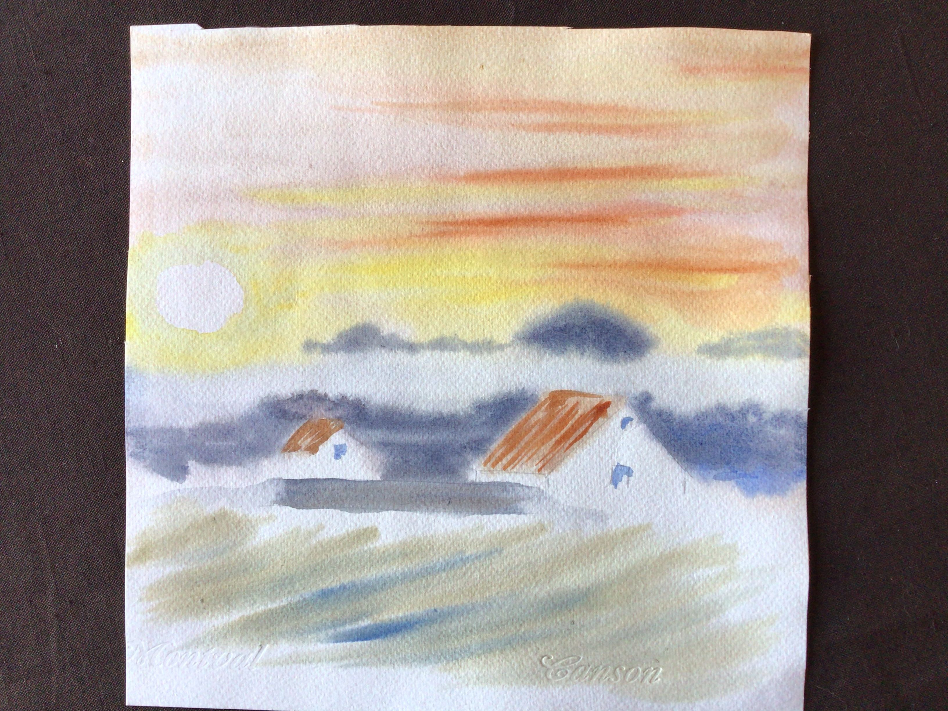 Des ciels changeants à l'Aquarelle : Un ciel d'Automne de Marie-line le 07 avril 2021