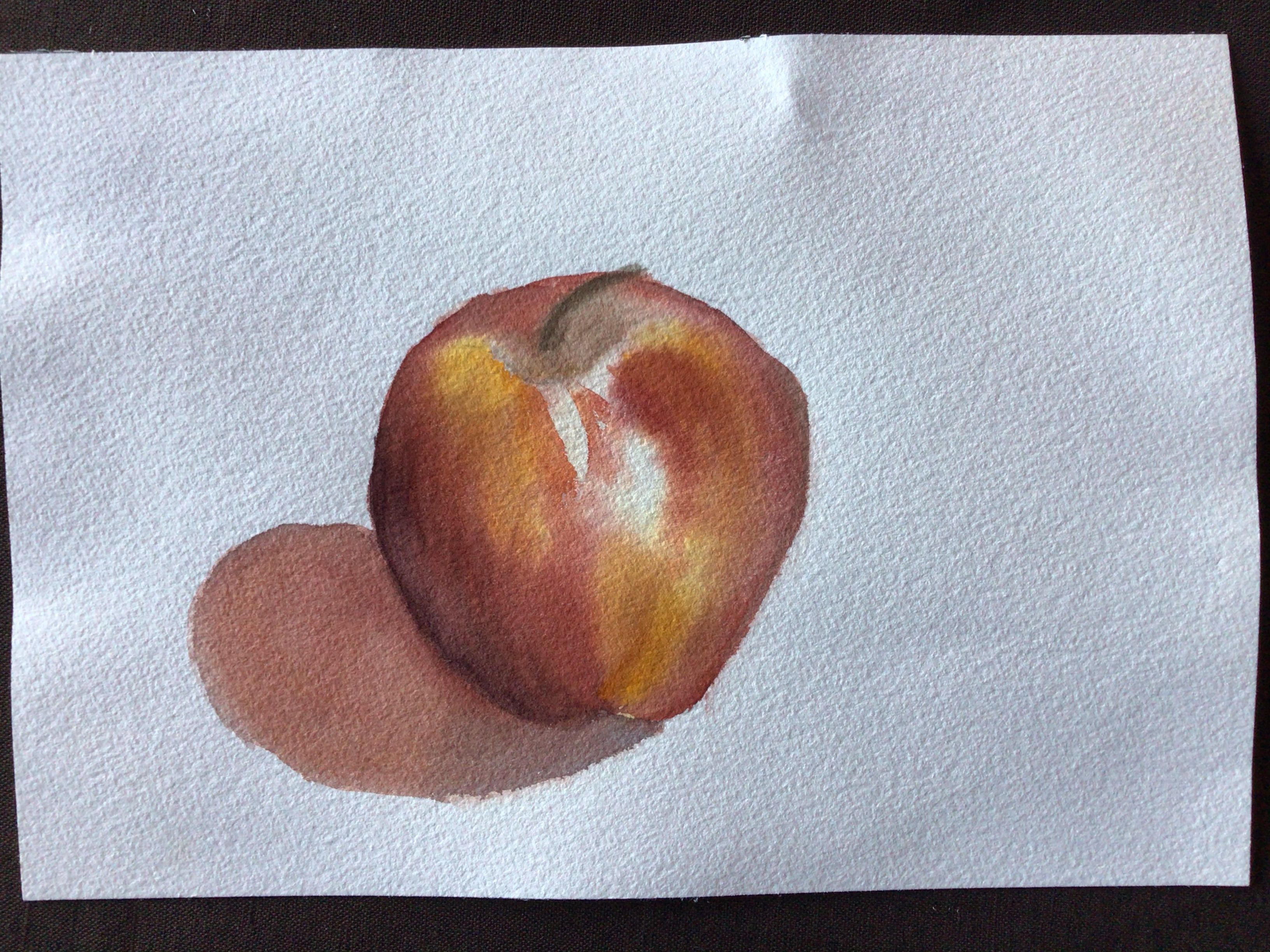 Peindre une pomme sur base sèche à l'aquarelle de Marie-line le 07 avril 2021