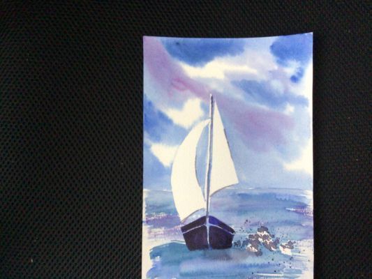 Le ruban crépe dans l'aquarelle de Marie-line le 17 avril 2021