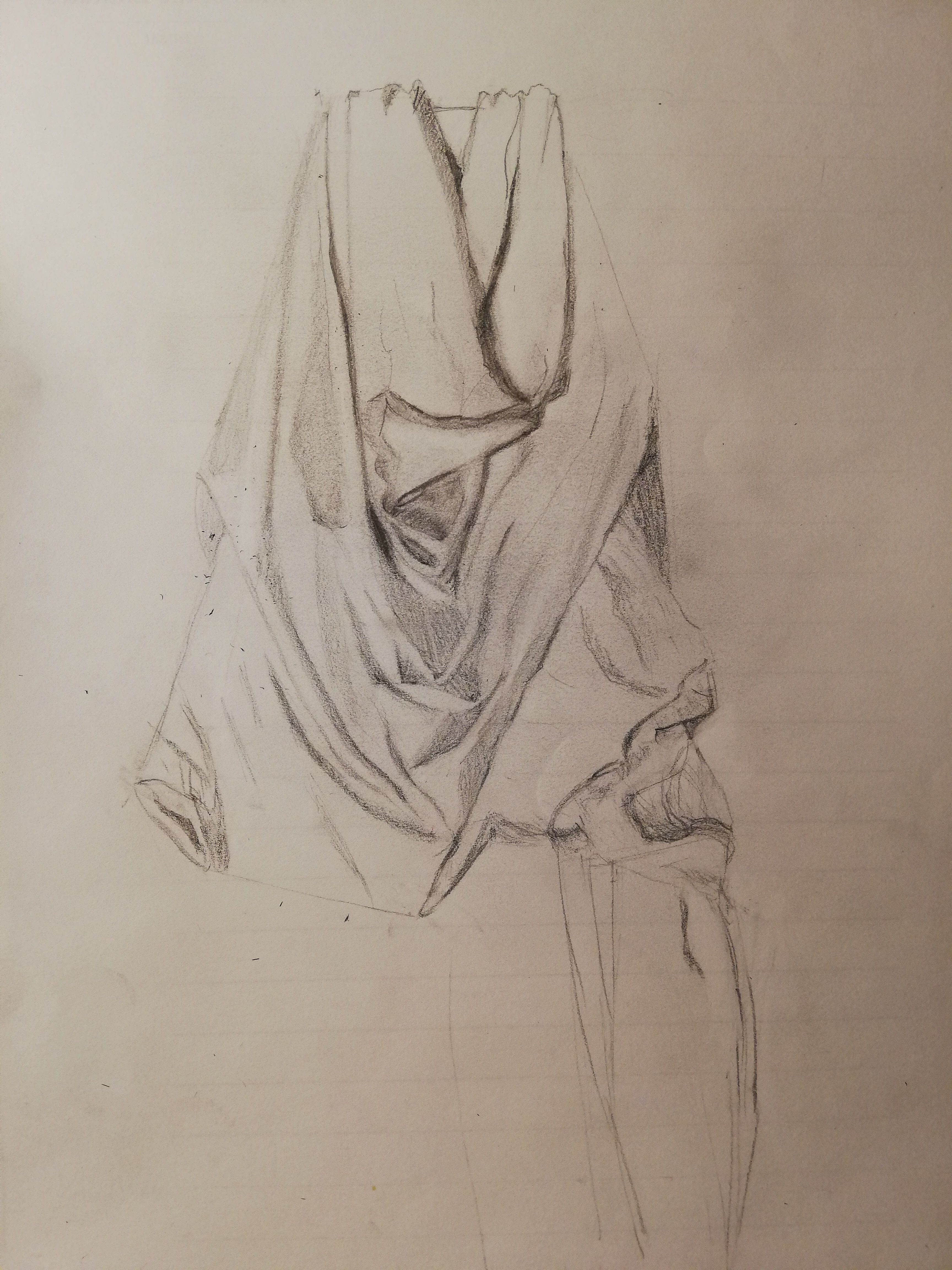Dessiner un Drapé en dessin d'observation de Dina le 09 mai 2021