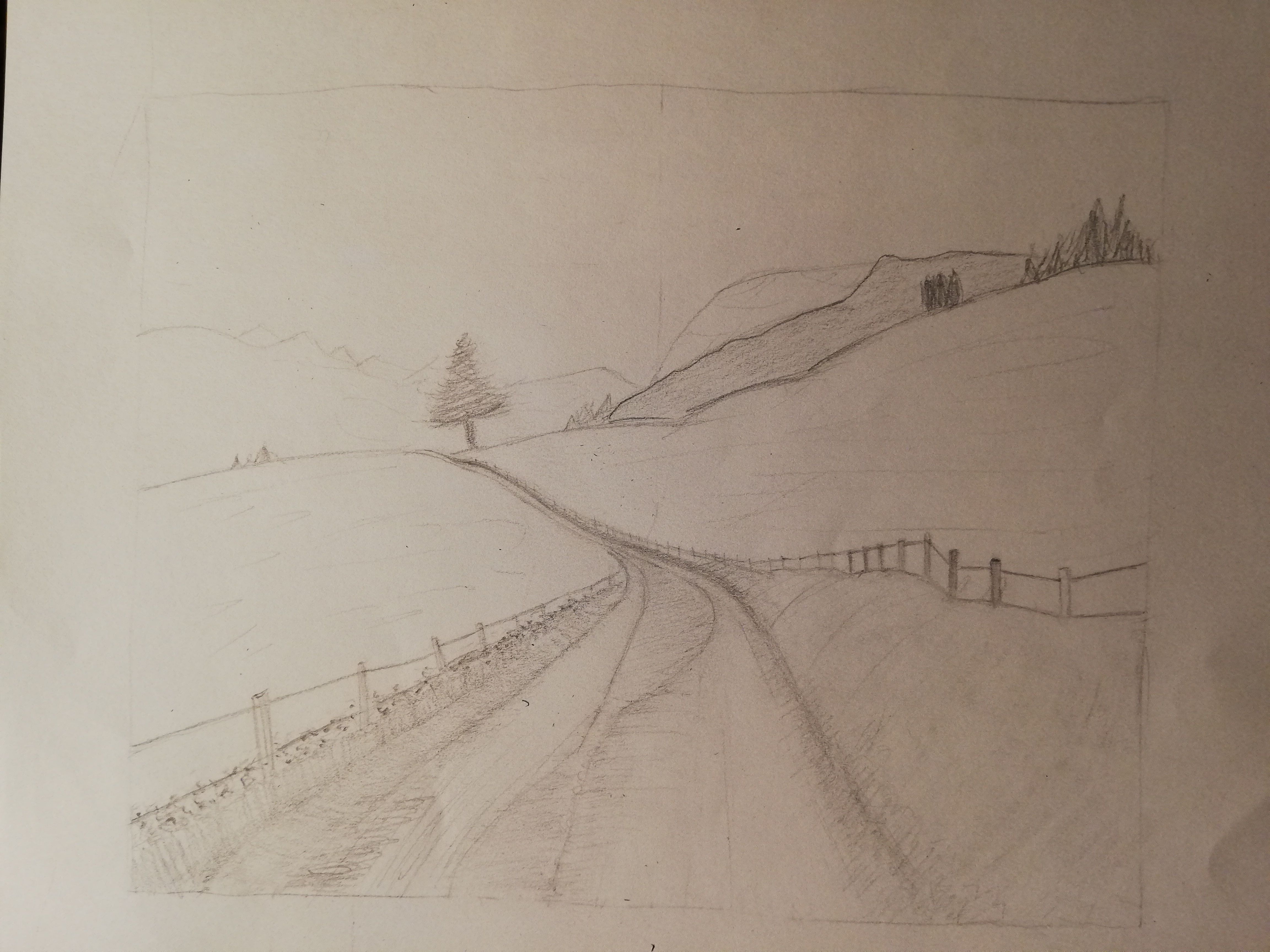 Perspective de paysage en Dessin de Dina le 09 mai 2021