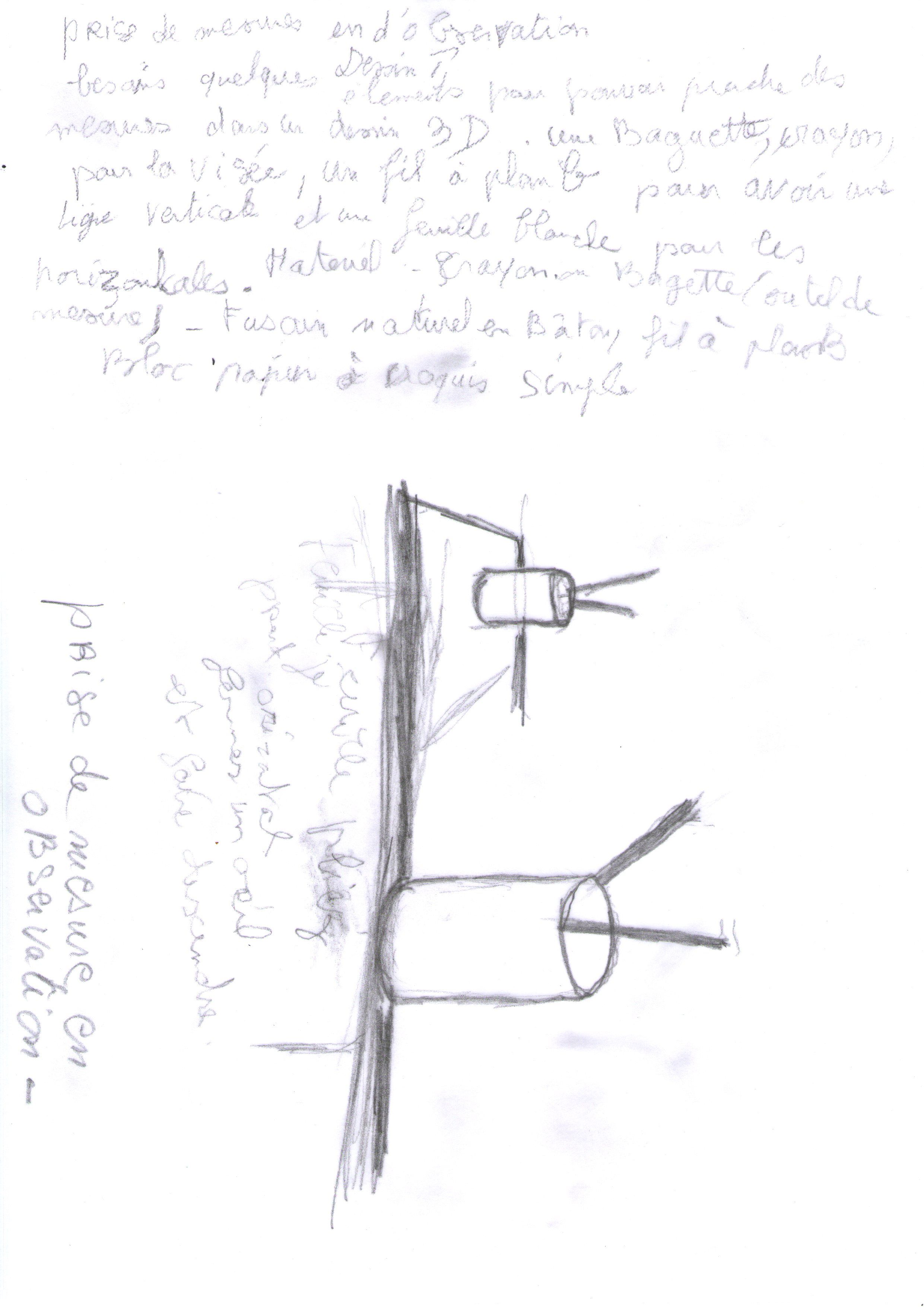 Prise de mesure en dessin d'observation de Marie ange le 13 mai 2021