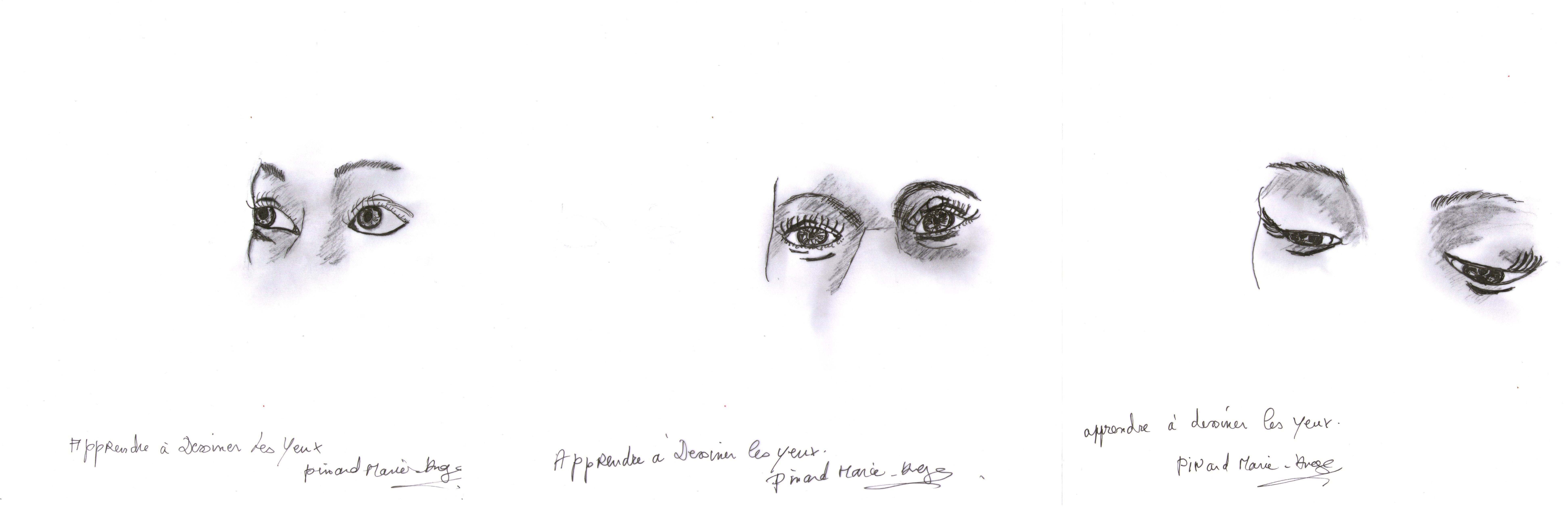 Apprendre à dessiner le visage : Les yeux de Marie ange le 30 mai 2021
