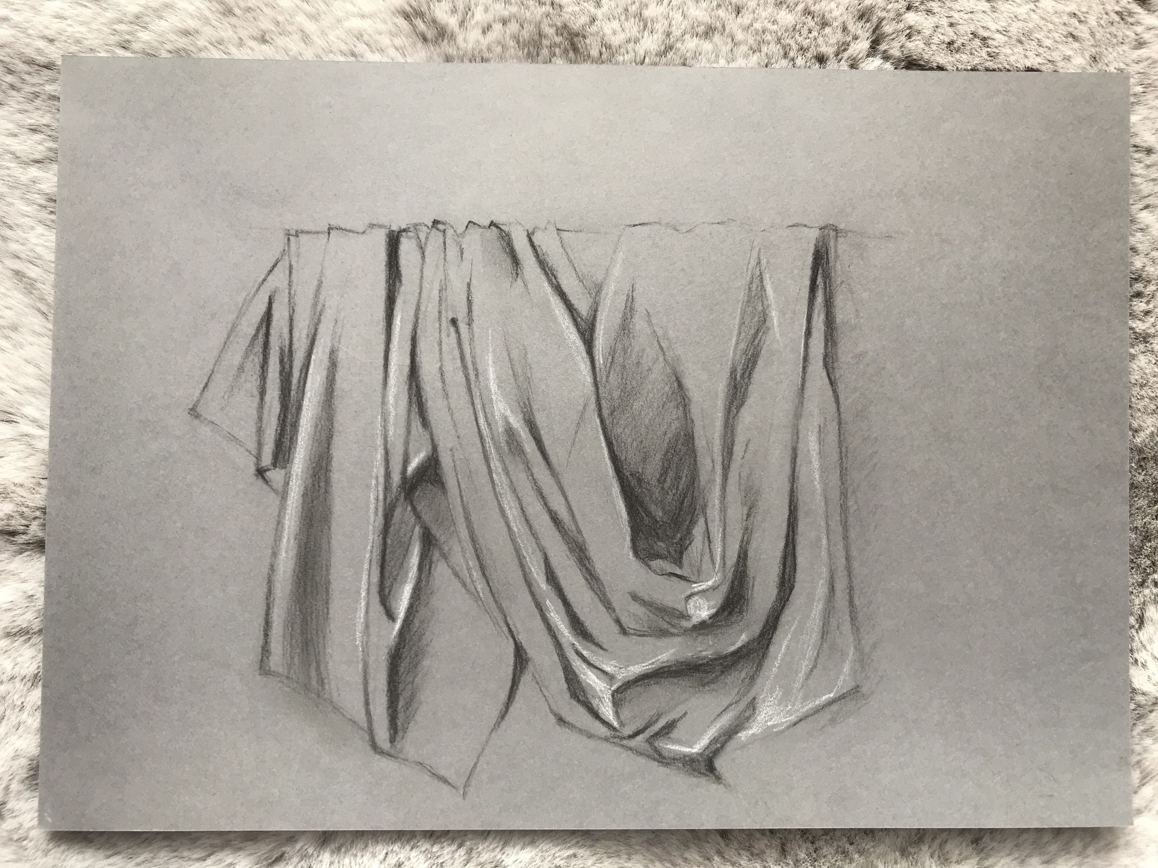 Dessiner un Drapé en dessin d'observation de Letort le 18 juin 2021