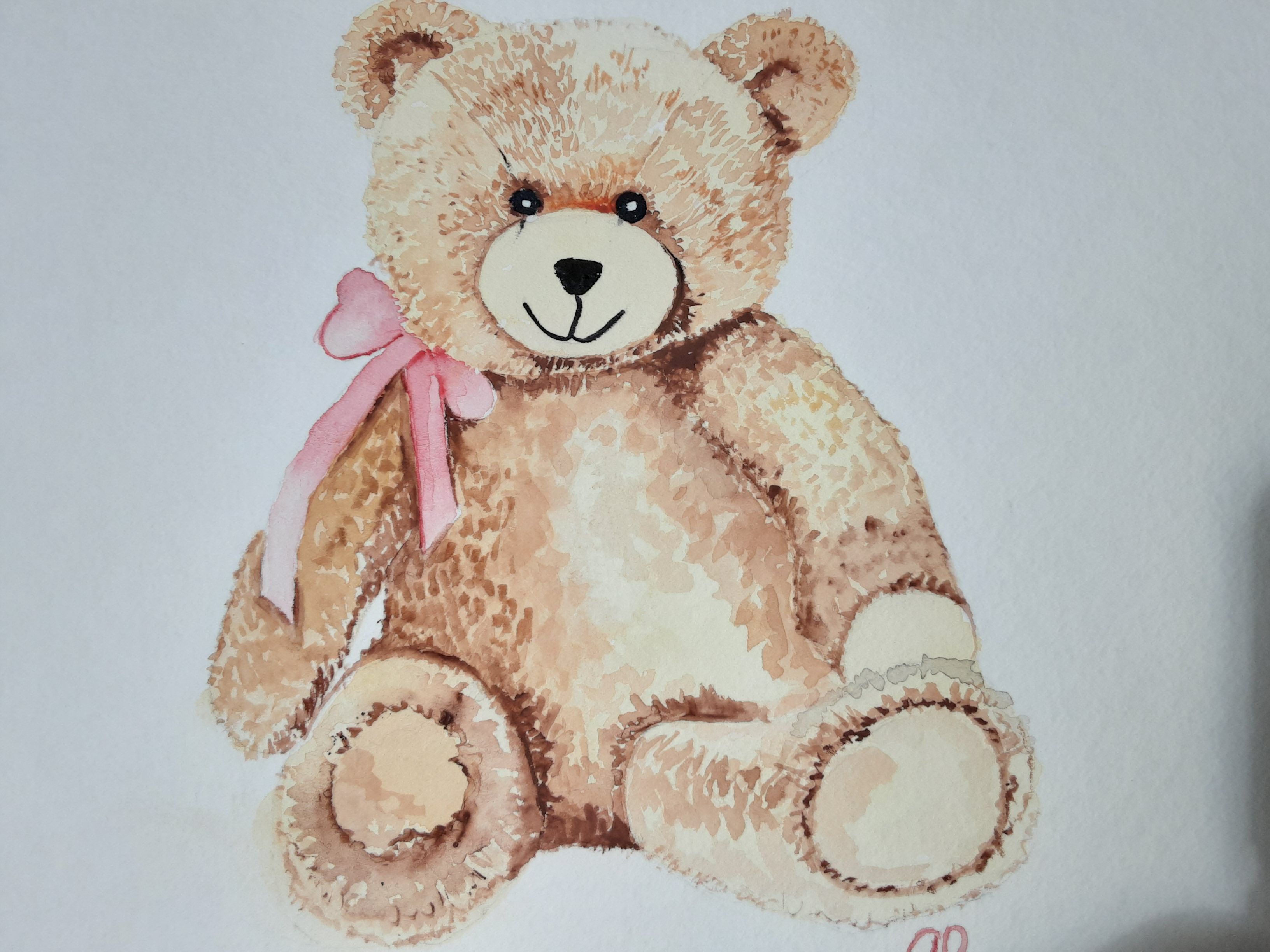 Un nounours à l'Aquarelle de Gisele le 30 juillet 2021