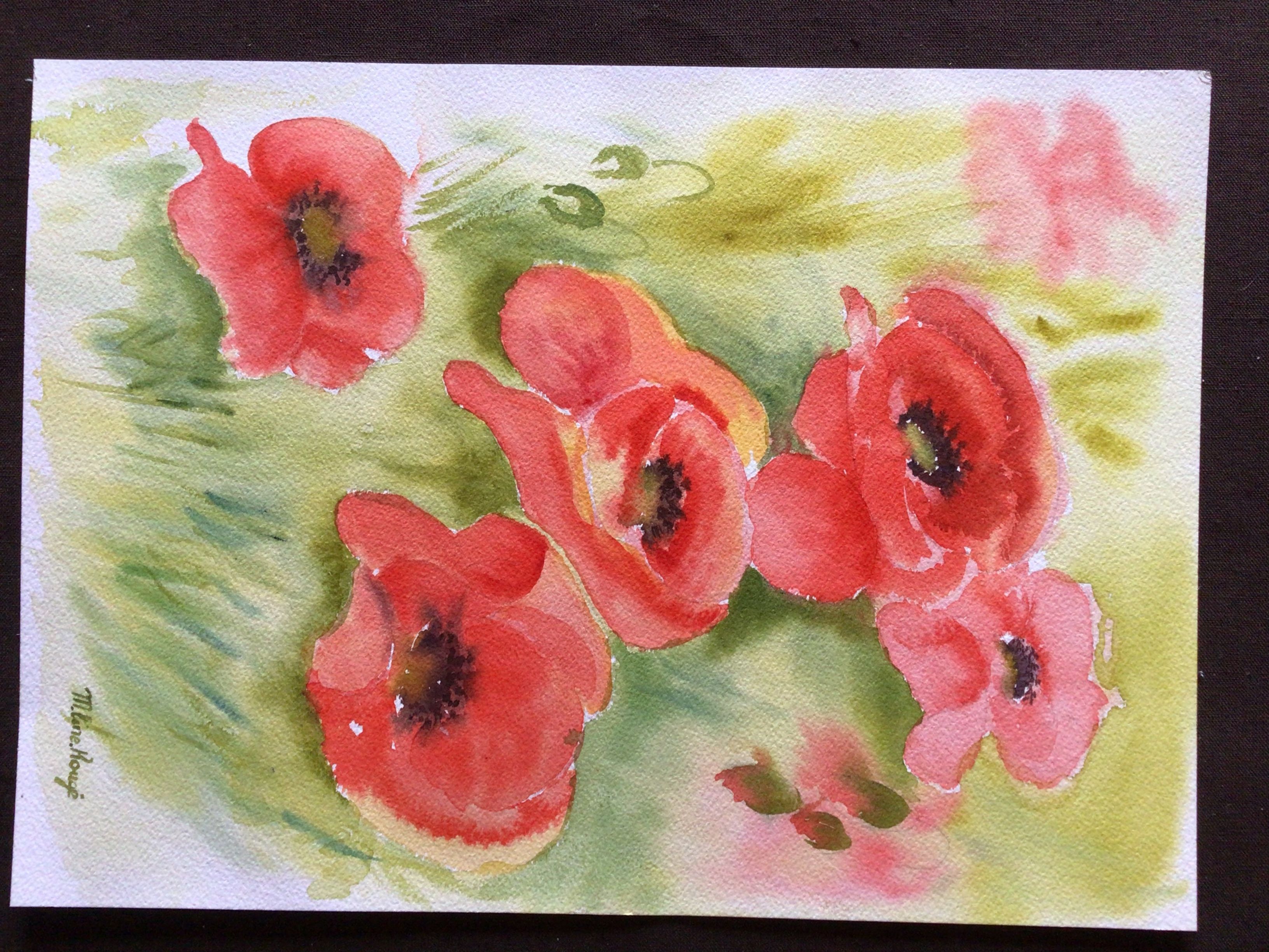 Peindre un coquelicot à l'aquarelle de Marie-line le 01 août 2021