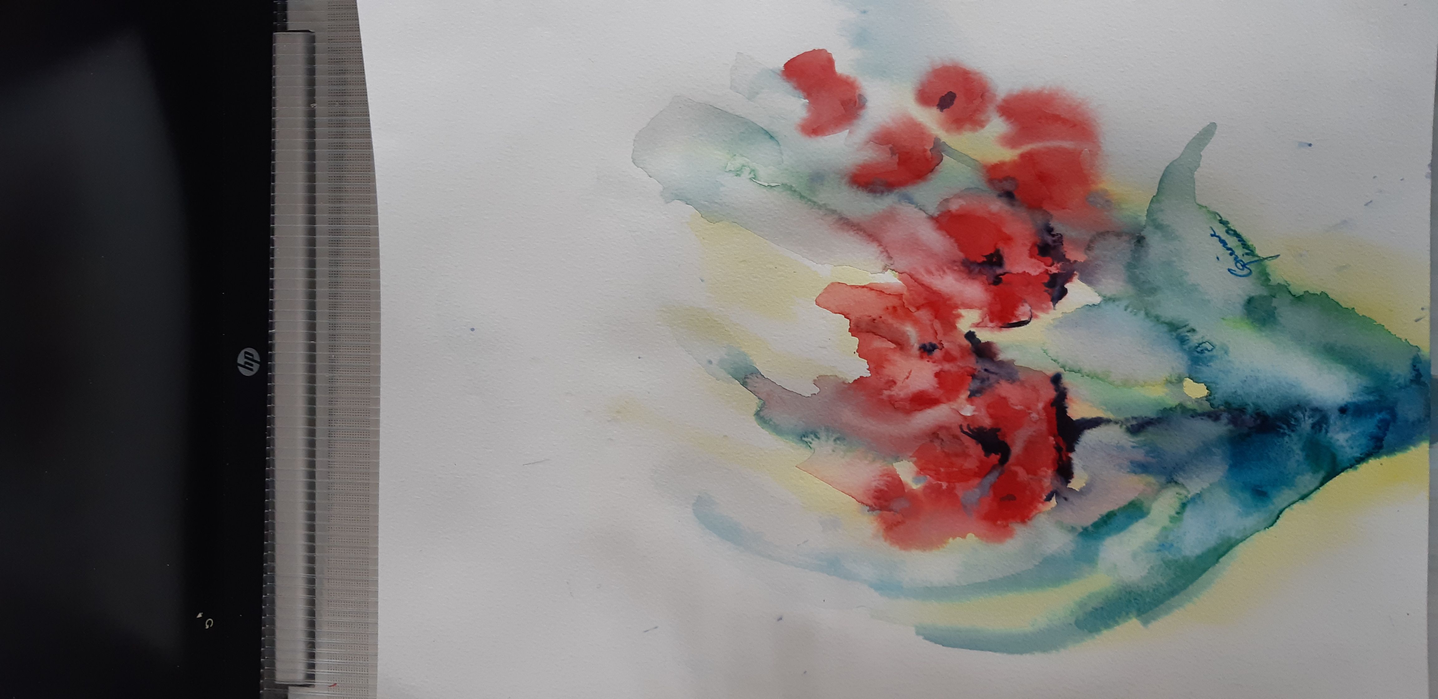 Dessiner des coquelicots à l'Aquarelle de Corinne le 21 septembre 2021