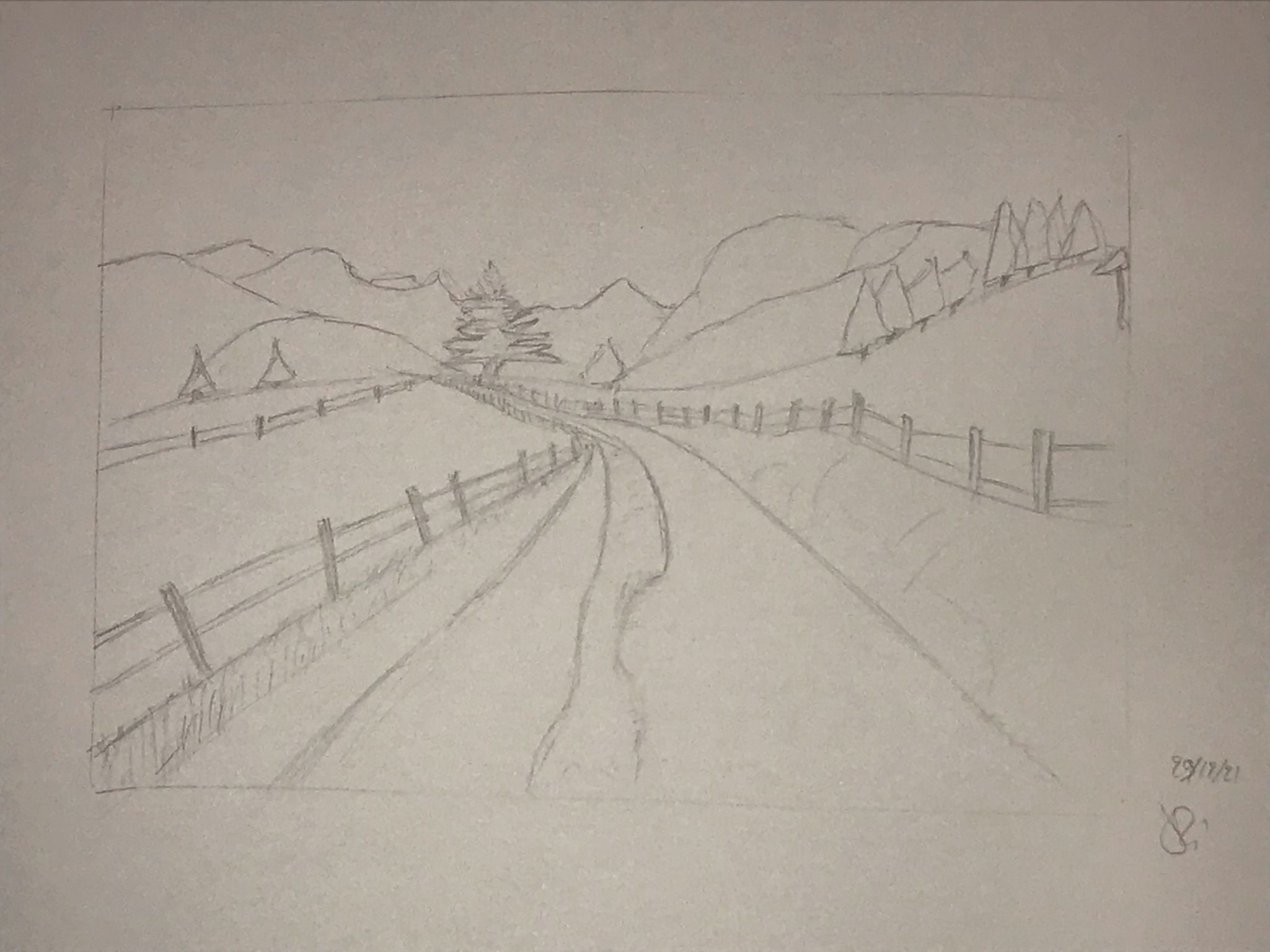 Perspective de paysage en Dessin de Jean pierre le 30 décembre 2021