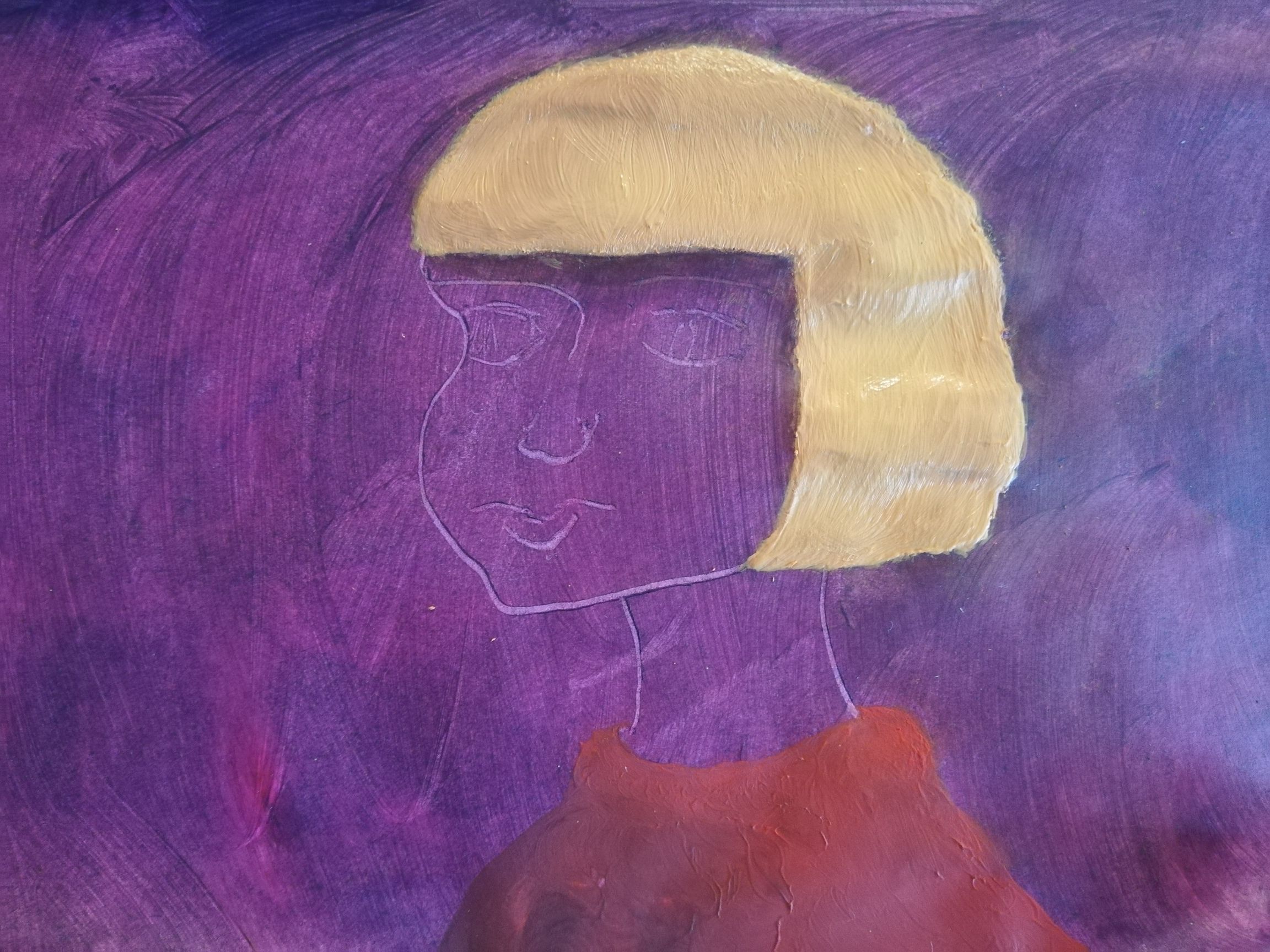 Première Découverte de la Peinture au Couteau à l'Acrylique de Dina le 06 janvier 2022