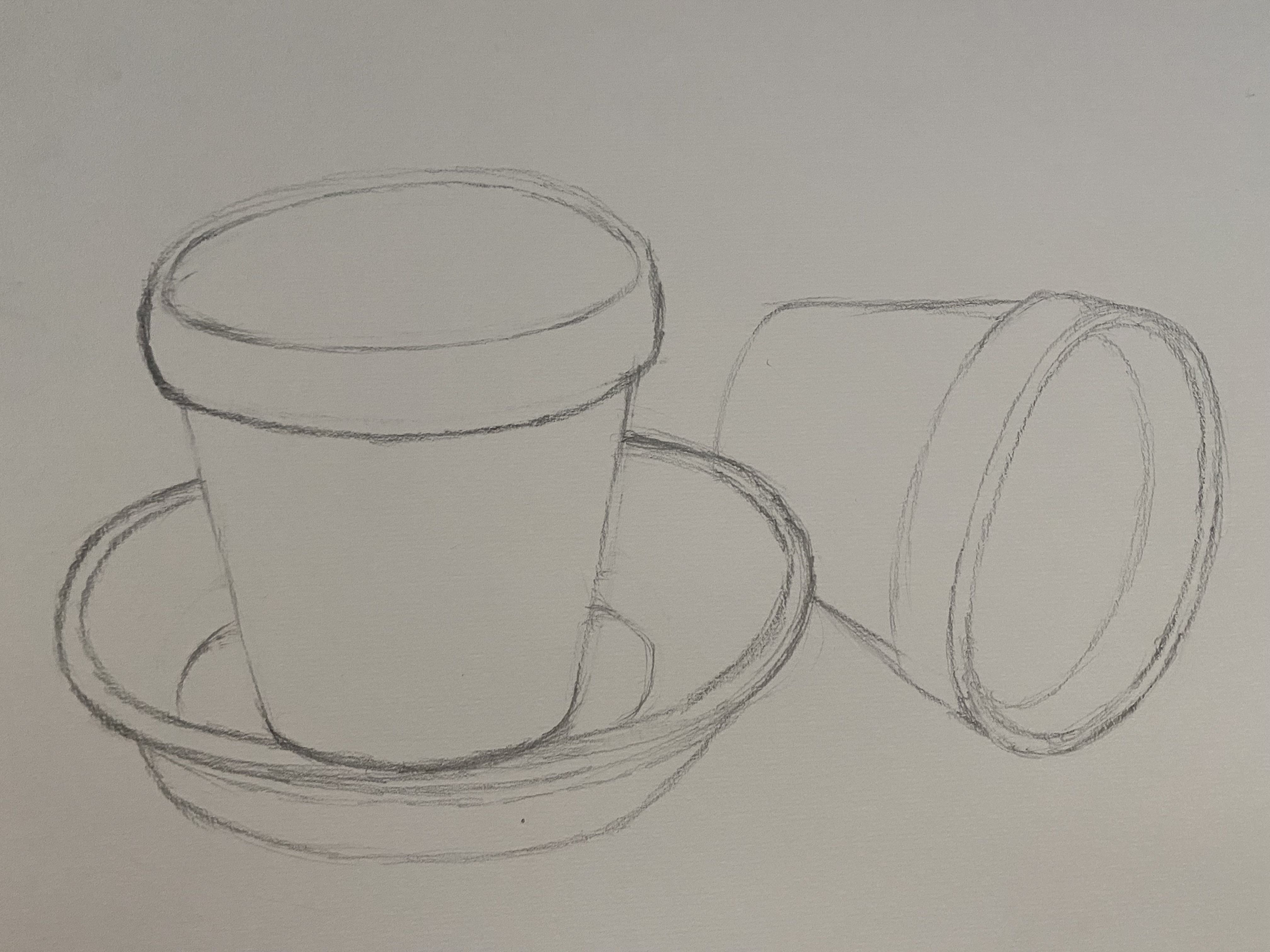 Dessiner une nature morte au pot de terre de Kessy le 11 janvier 2022