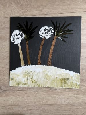 Palmiers du désert blanc en Mixmédia de Marie-christine le 16 janvier 2022