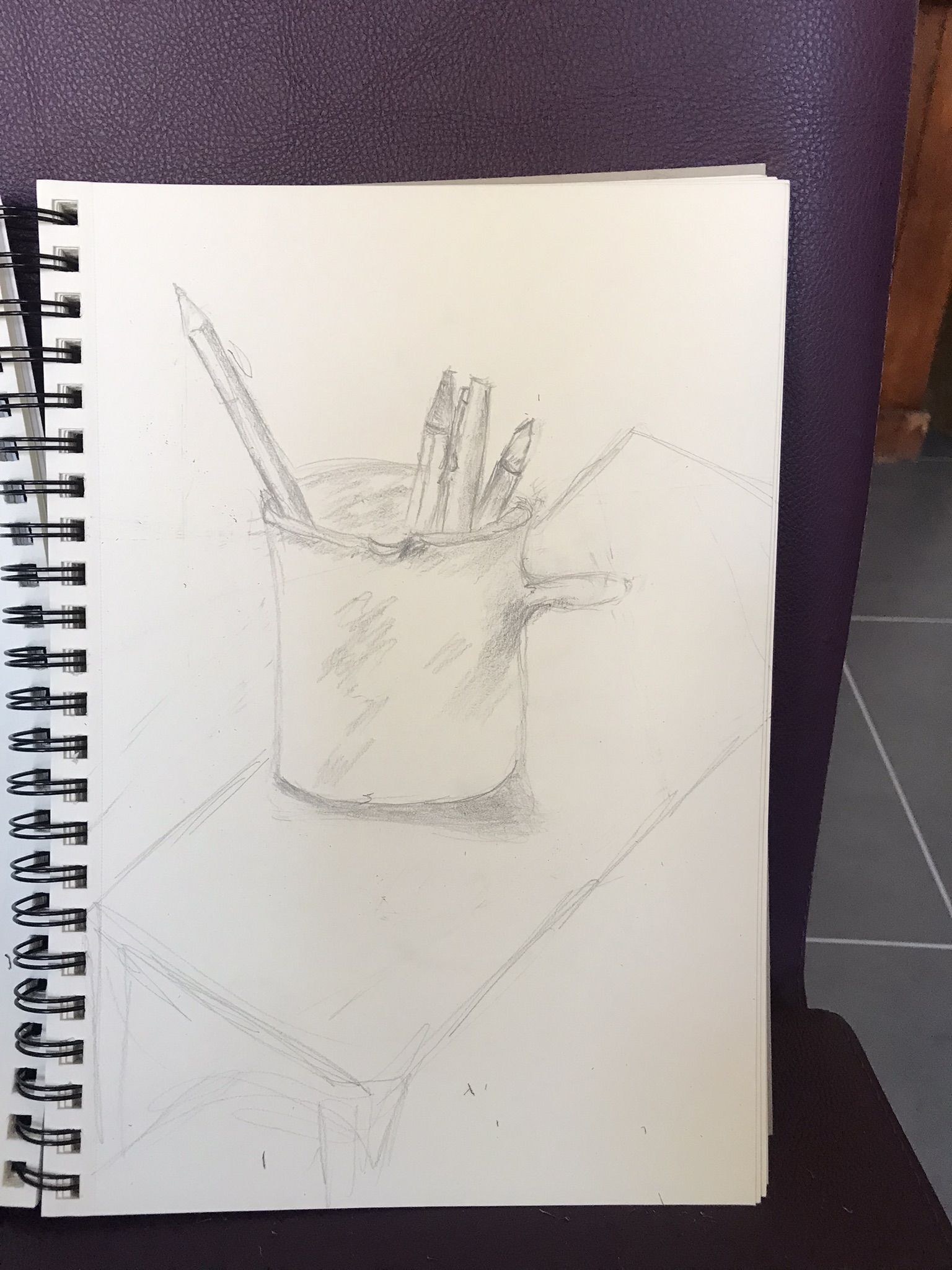Prise de mesure en dessin d'observation de Dominique le 24 janvier 2022