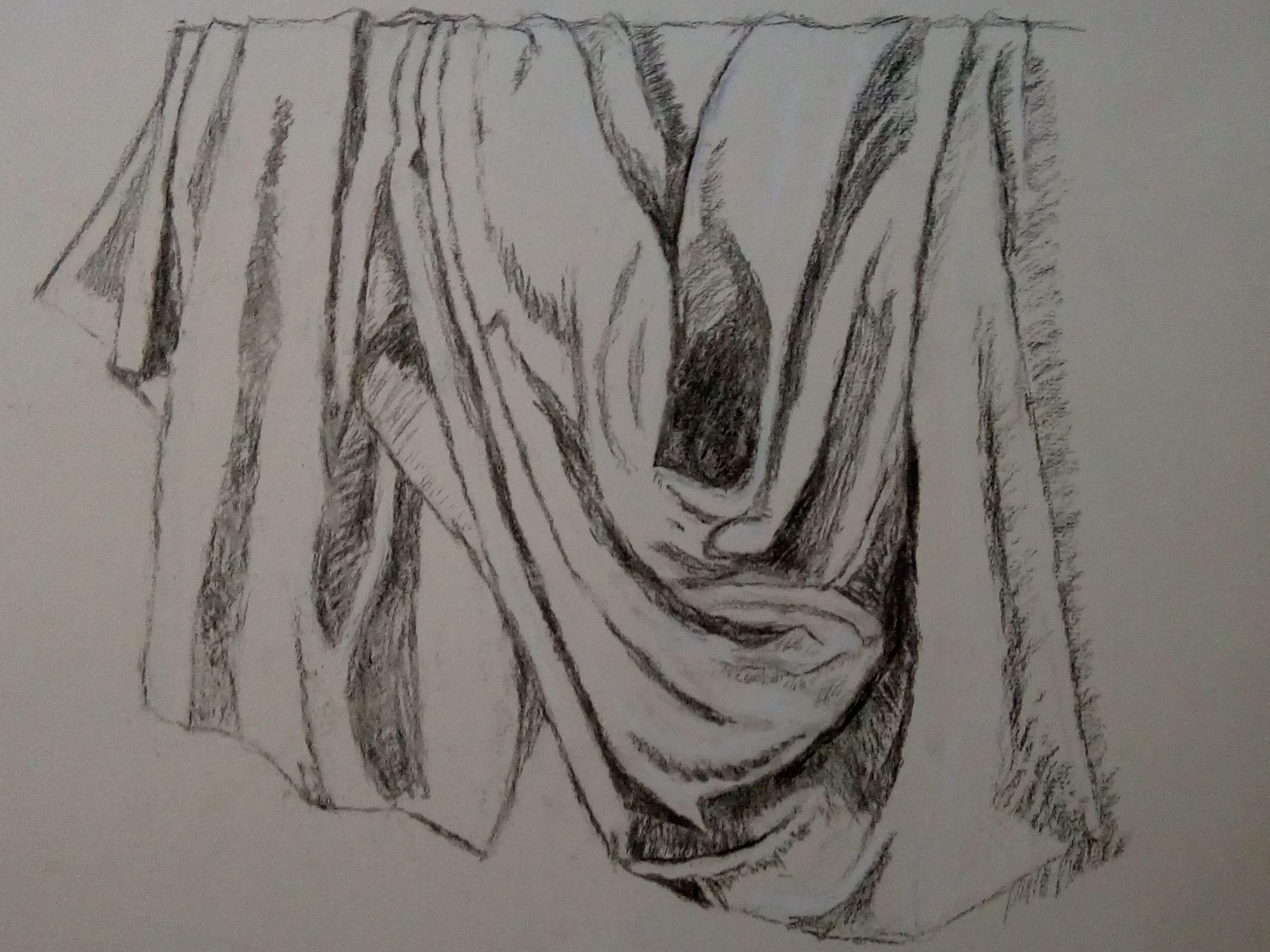 Dessiner un Drapé en dessin d'observation de Sylvie le 28 janvier 2022