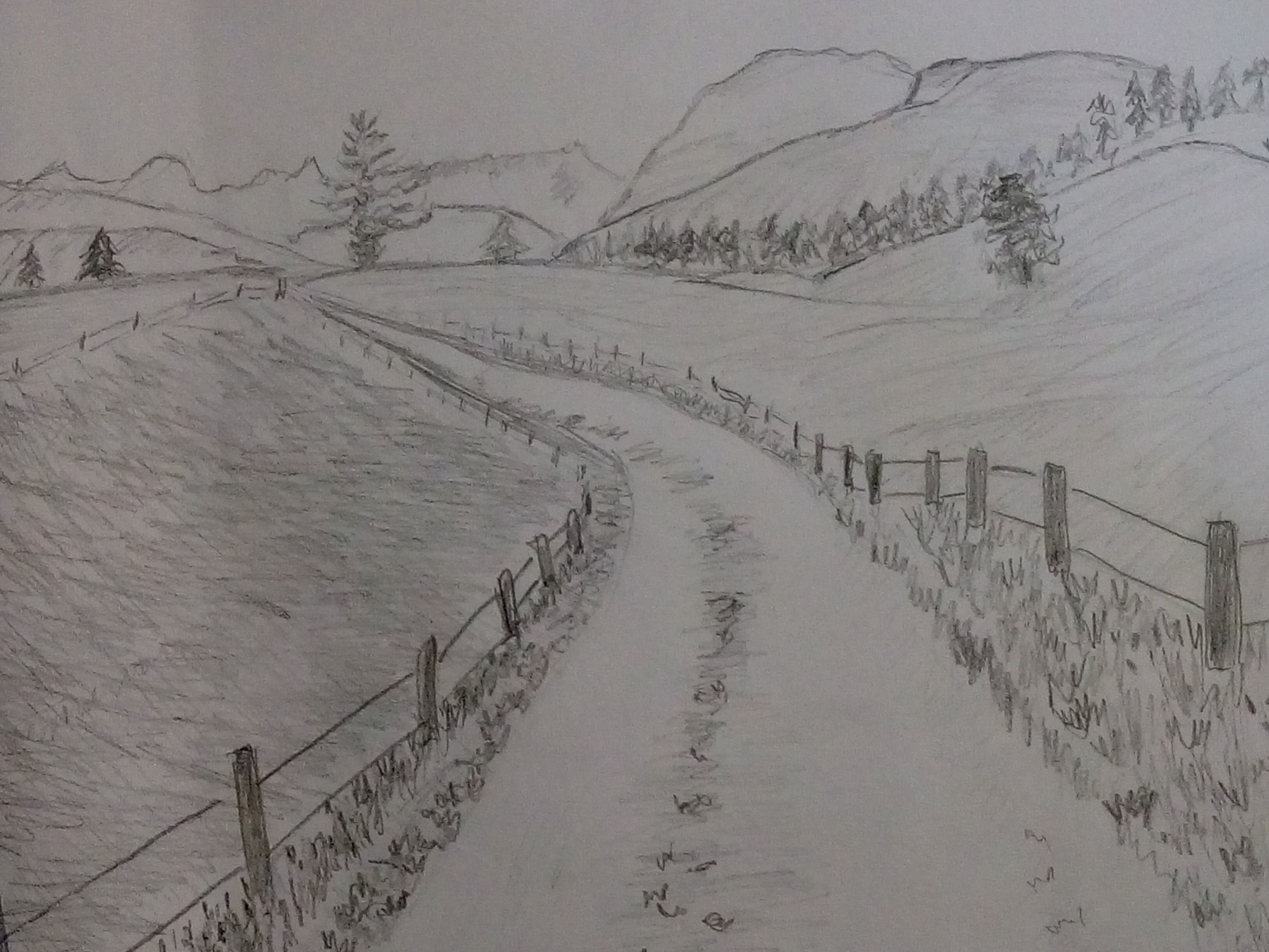 Perspective de paysage en Dessin de Sylvie le 09 février 2022