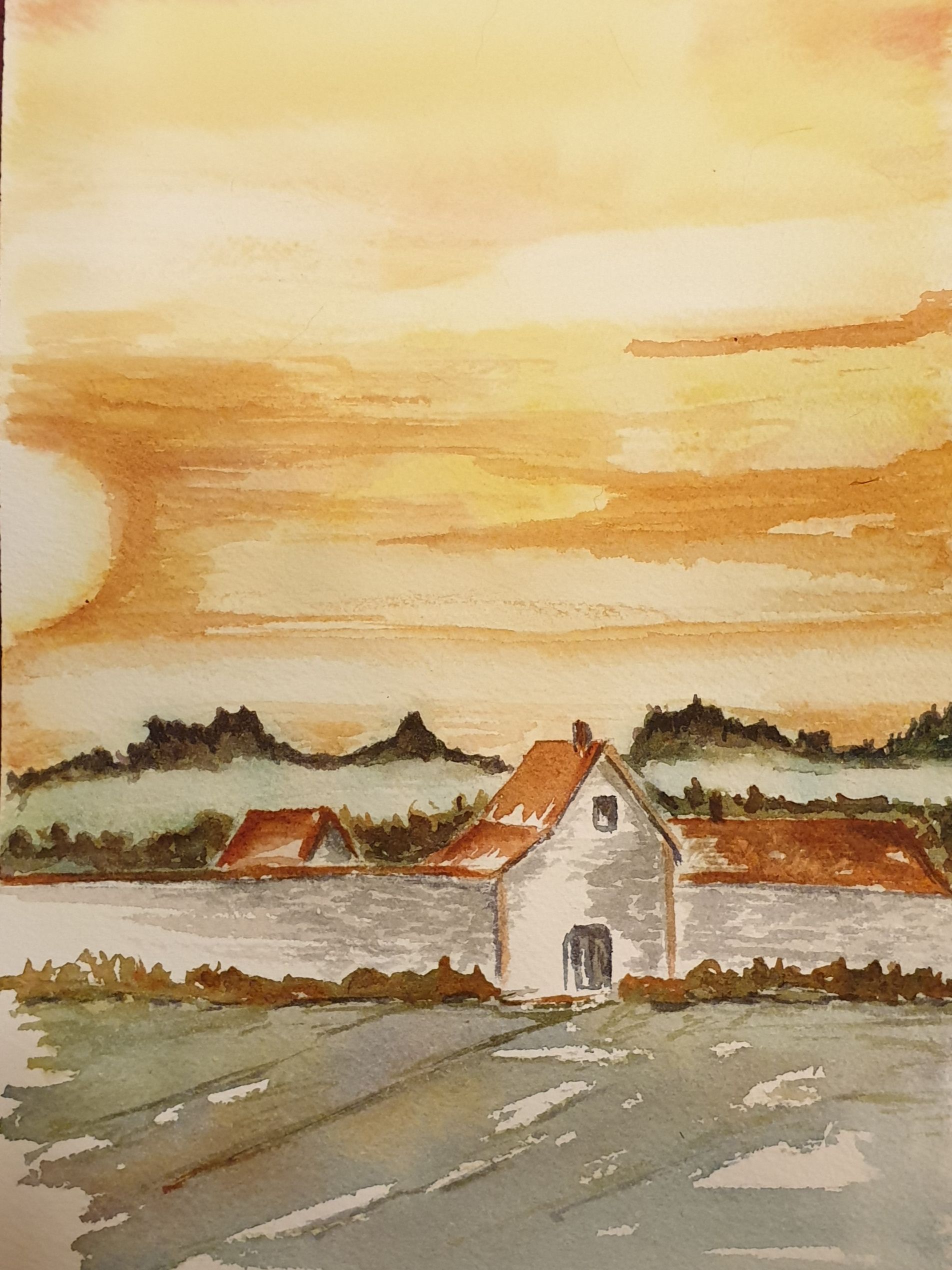 Des ciels changeants à l'Aquarelle : Un ciel d'Automne de Vinciane le 24 février 2022